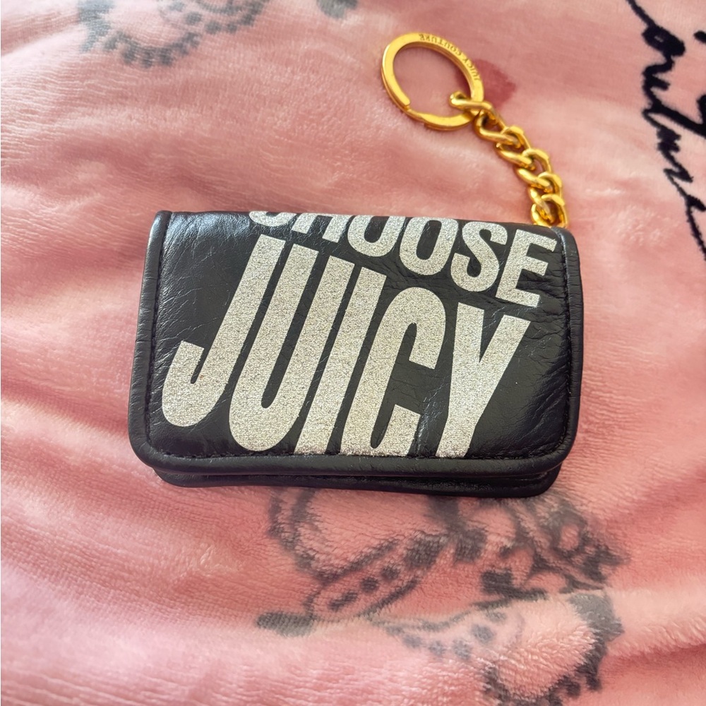 Juicy Couture Black Wallet with Gold Keychain